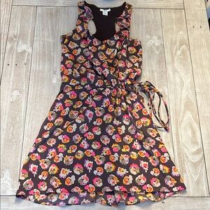 Bar III Multicolor Floral Ruffle Dress